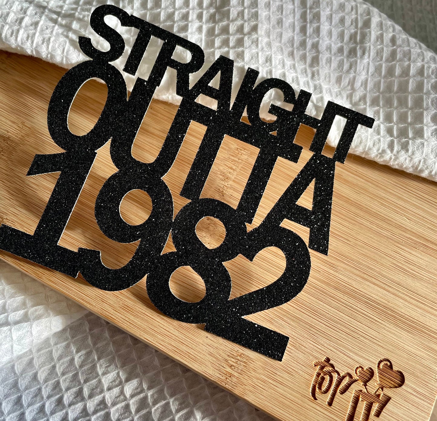 Straight Outta  'Year' Topper. Year Born  Acrylic Cake Topper. Birth year cake topper.