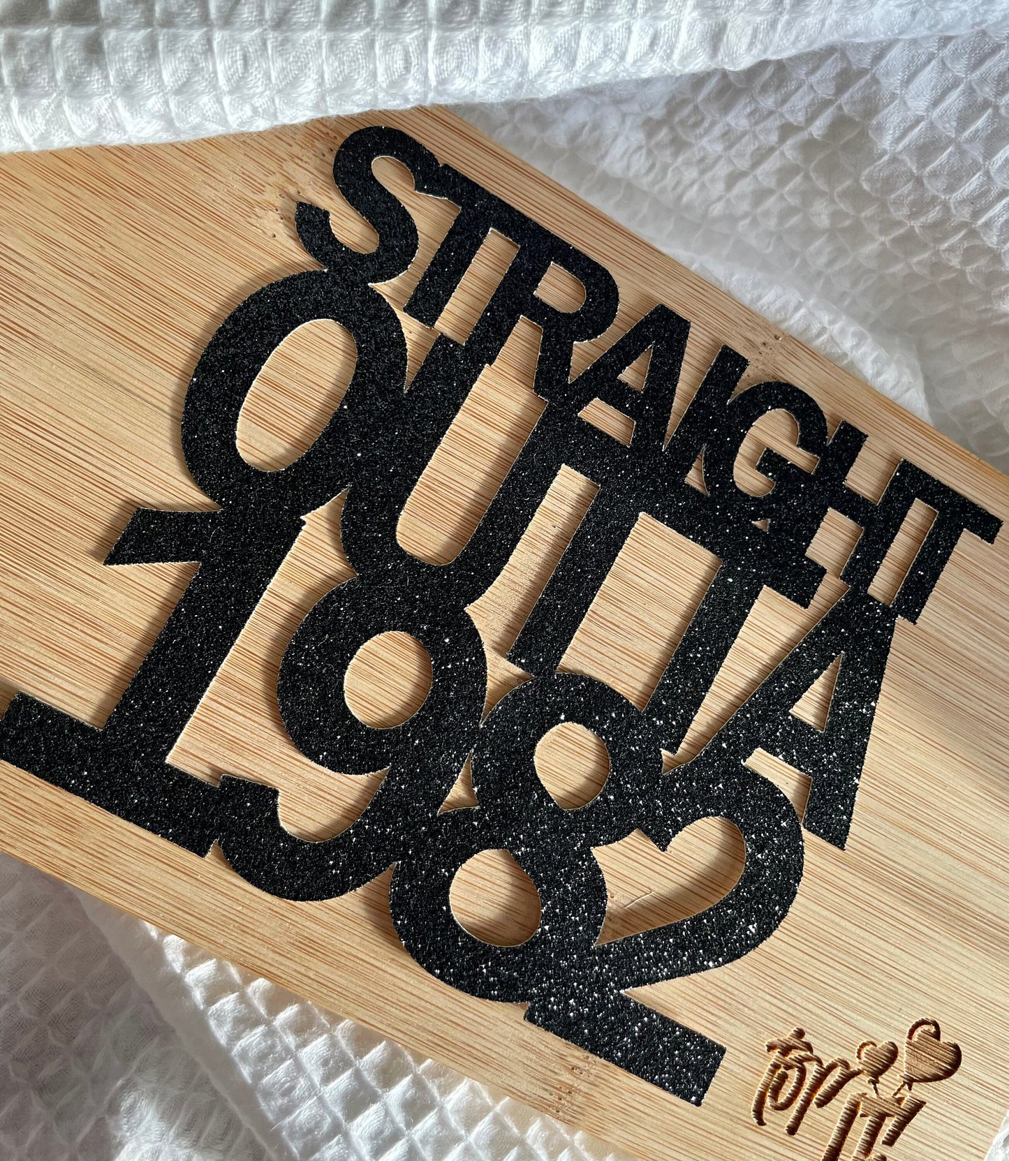 Straight Outta  'Year' Topper. Year Born  Acrylic Cake Topper. Birth year cake topper.