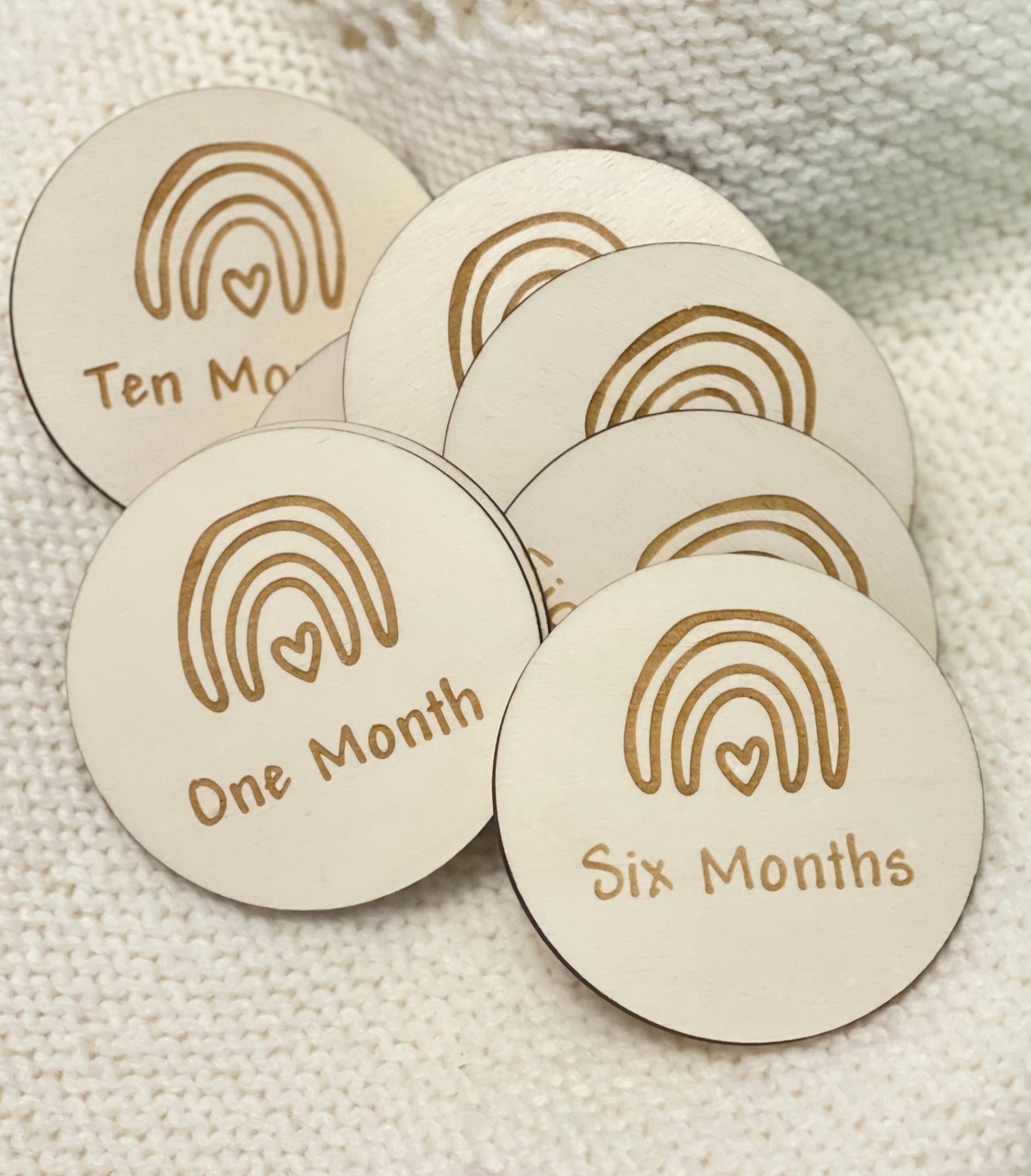 Milestone discs. Pregnancy milestone discs. Boho rainbow nursery. Social media prop. Pregnancy journey. Baby shower gift. New baby gift.