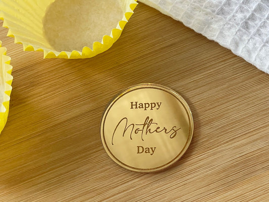 Mother’s Day cake charms. Mum cake topper Gold acrylic mum charm. Cupcake charm. Cakescicles charm. Tray bake charm. Acrylic toppers.