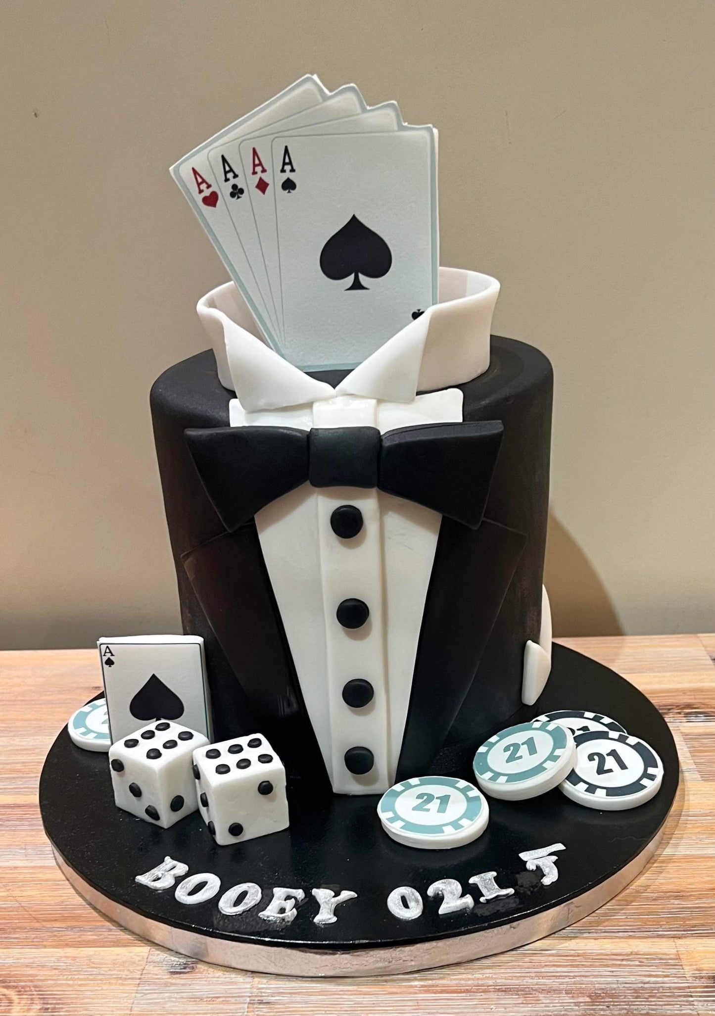 Poker / casino theme edible icing.  Personalise with age. Printed edible toppers.