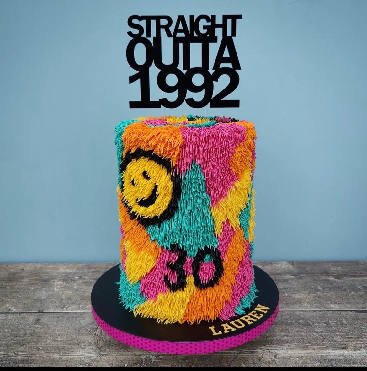 Straight Outta  'Year' Topper. Year Born  Acrylic Cake Topper. Birth year cake topper.