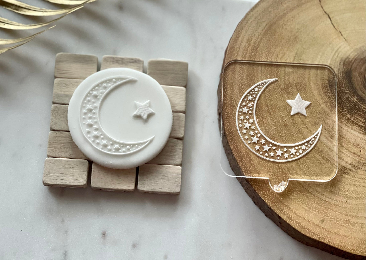 Moon and star debosser. Space theme cakes. Eid Mubarak celebrations. Festive Debossers. Religious celebration cookies.