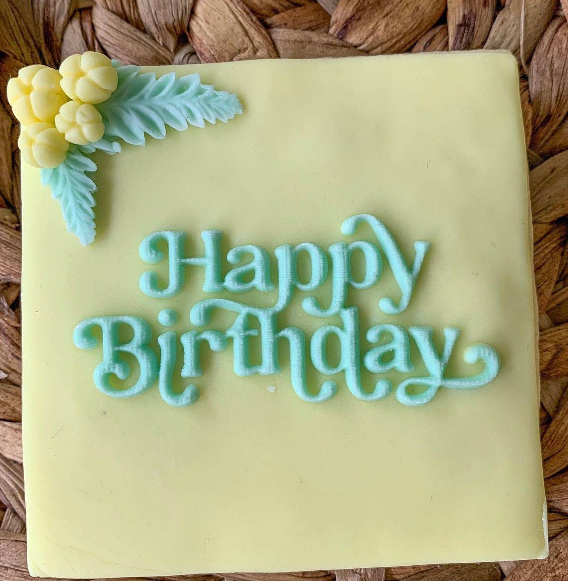 Happy birthday debosser for fondant biscuits and cake decorating 