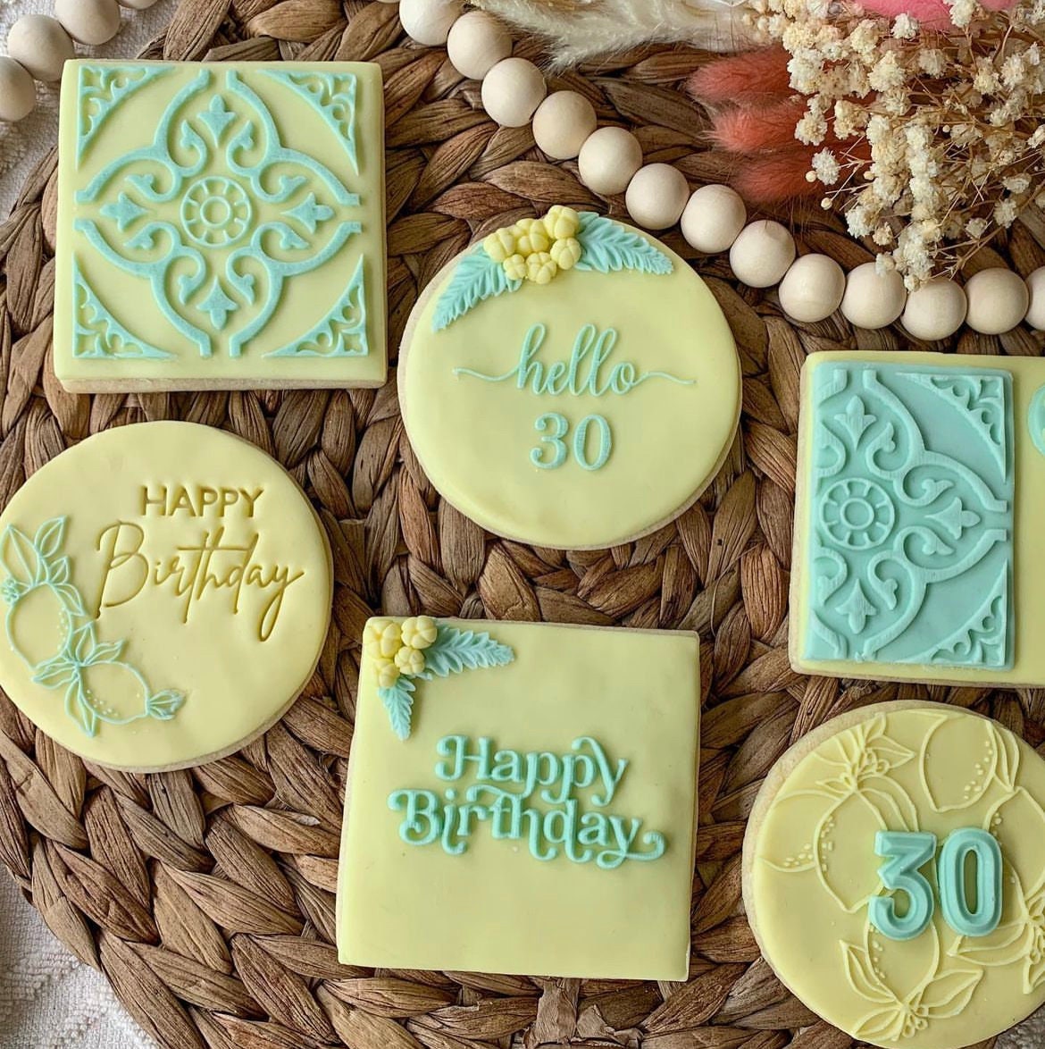 happy birthday fondant debosser embosser for biscuits 