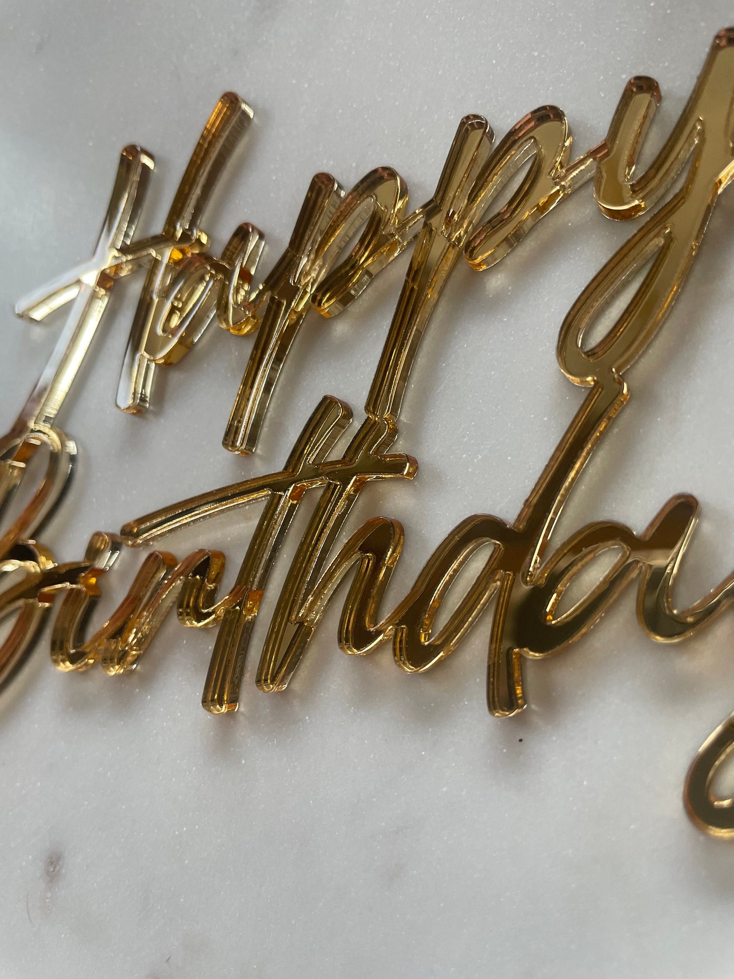 Classy Happy Birthday | Acrylic Cake Charm / Topper