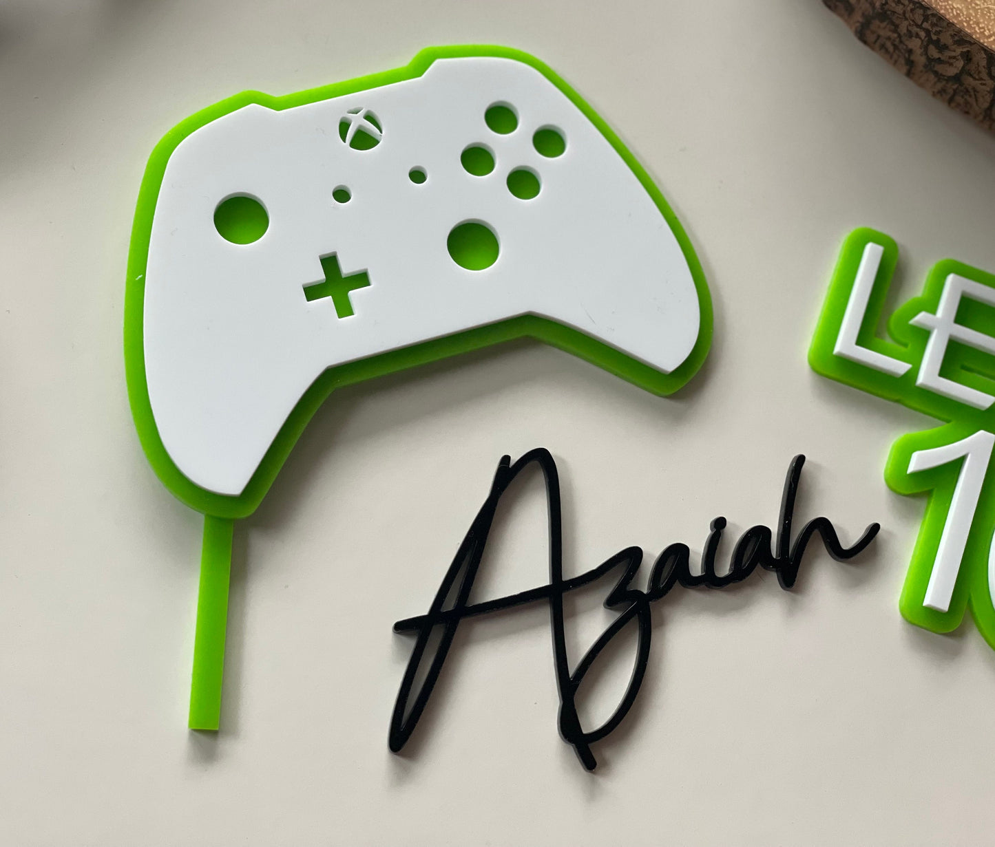 Gamers cake topper. Acrylic Control pad. Gaming cake topper and charm.