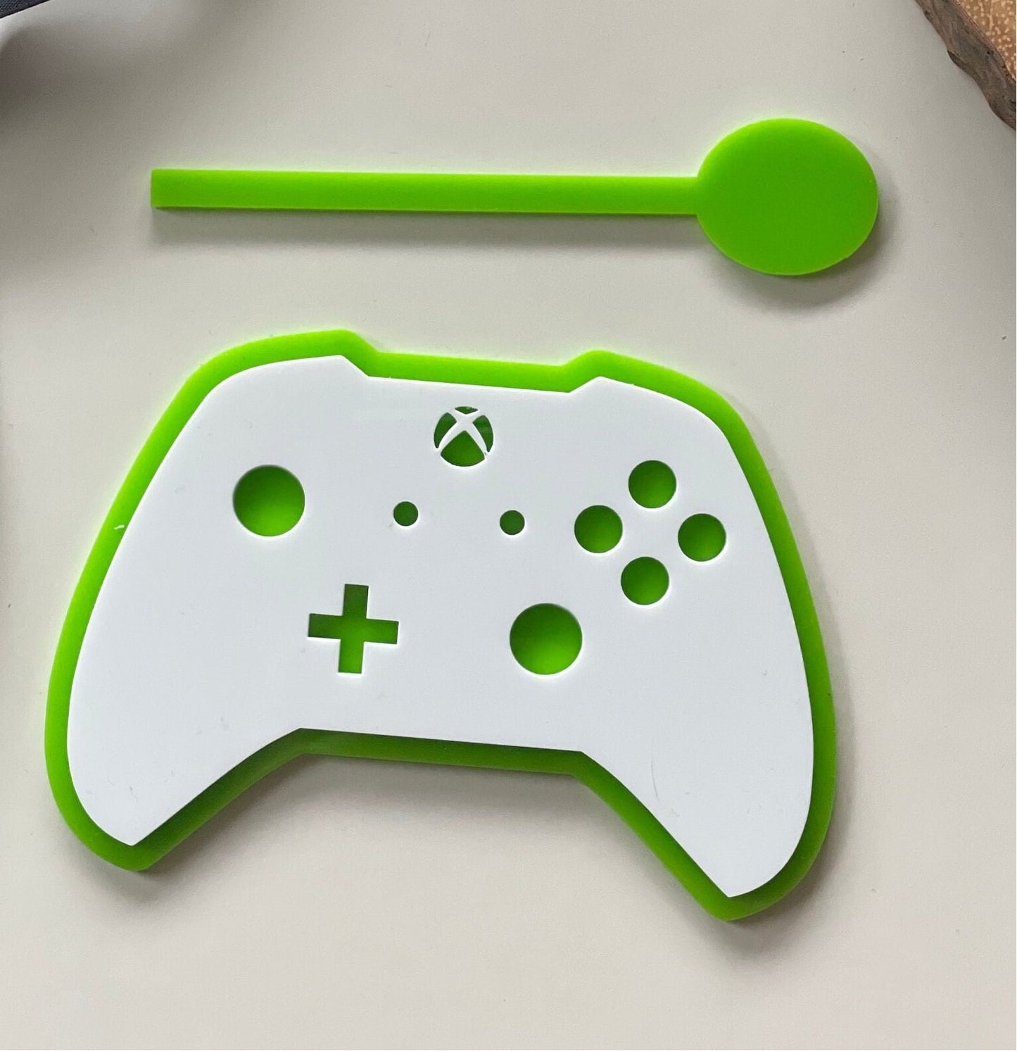 Gamers cake topper. Acrylic Control pad. Gaming cake topper and charm.