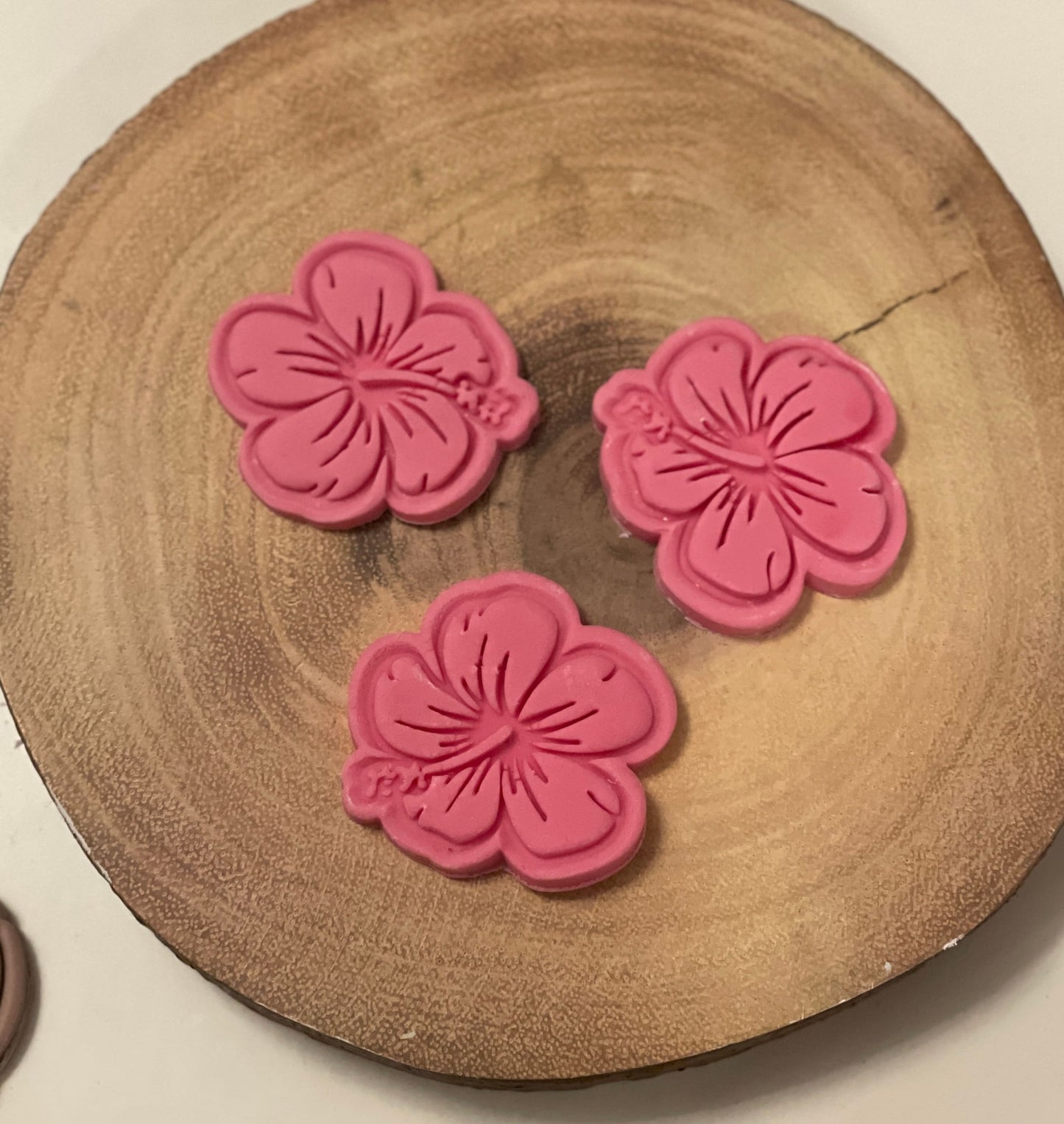 Tropical flower stamp and cutter. Hibiscus flower. Hawaii themed