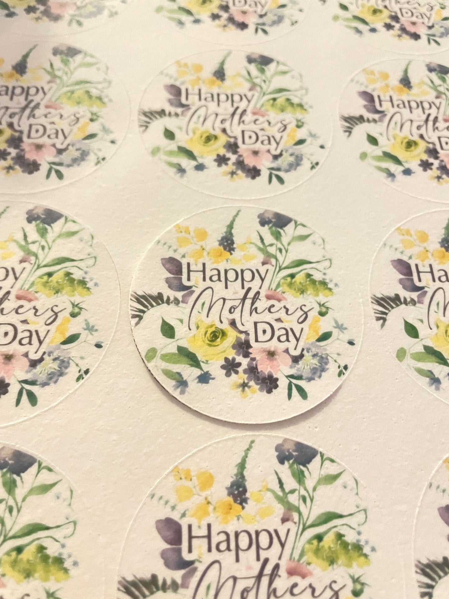 Mother’s Day cupcake toppers. Edible icing toppers.