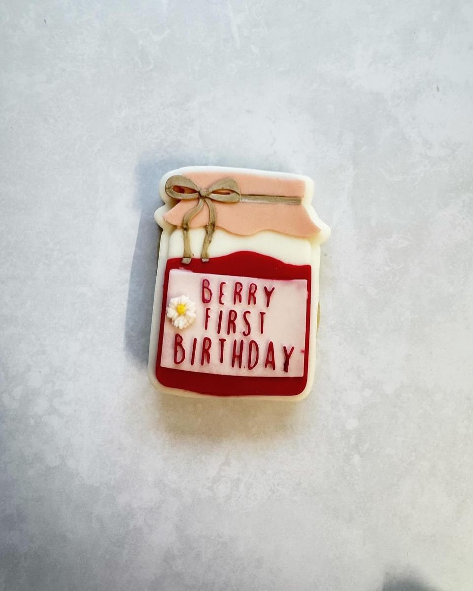 Jam Jar. Berry First Birthday | Debosser And Cutter Set